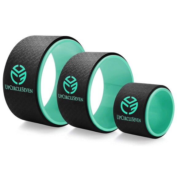 Up Circle Seven Yoga Foam Rollers Set Of 3 Circles 6" 10" 12" in Cyan - Picture 1 of 7
